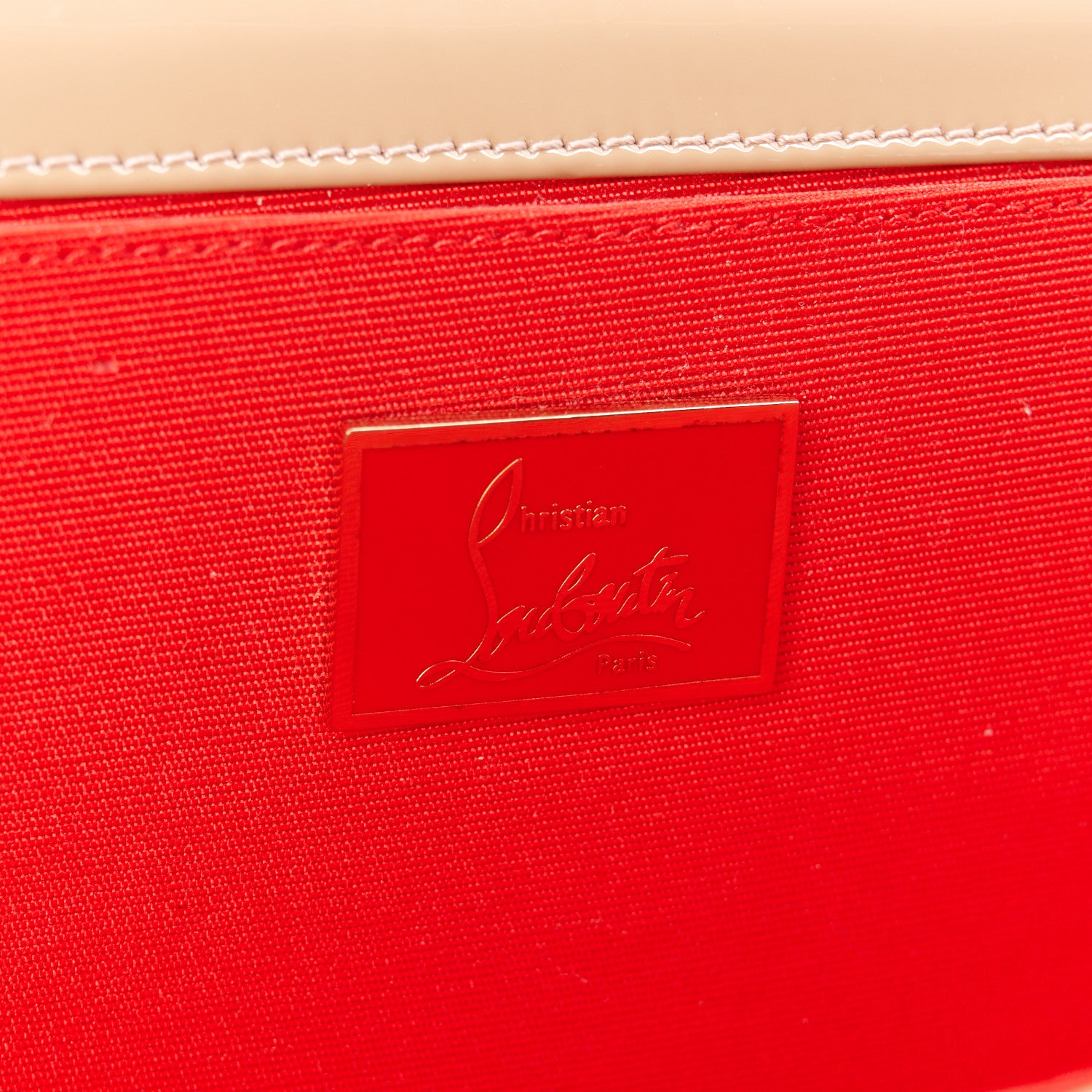 Christian Louboutin Patent Spikes Pigalle Clutch Nude 6 of 8