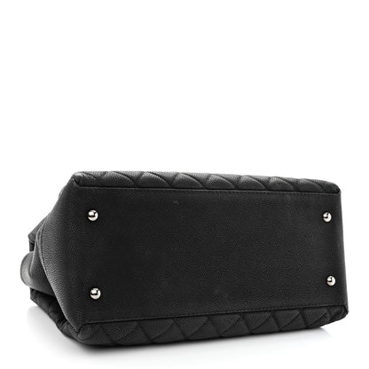 Chanel Iridescent Caviar Quilted Lady Pearly Tote Black 4 of 10
