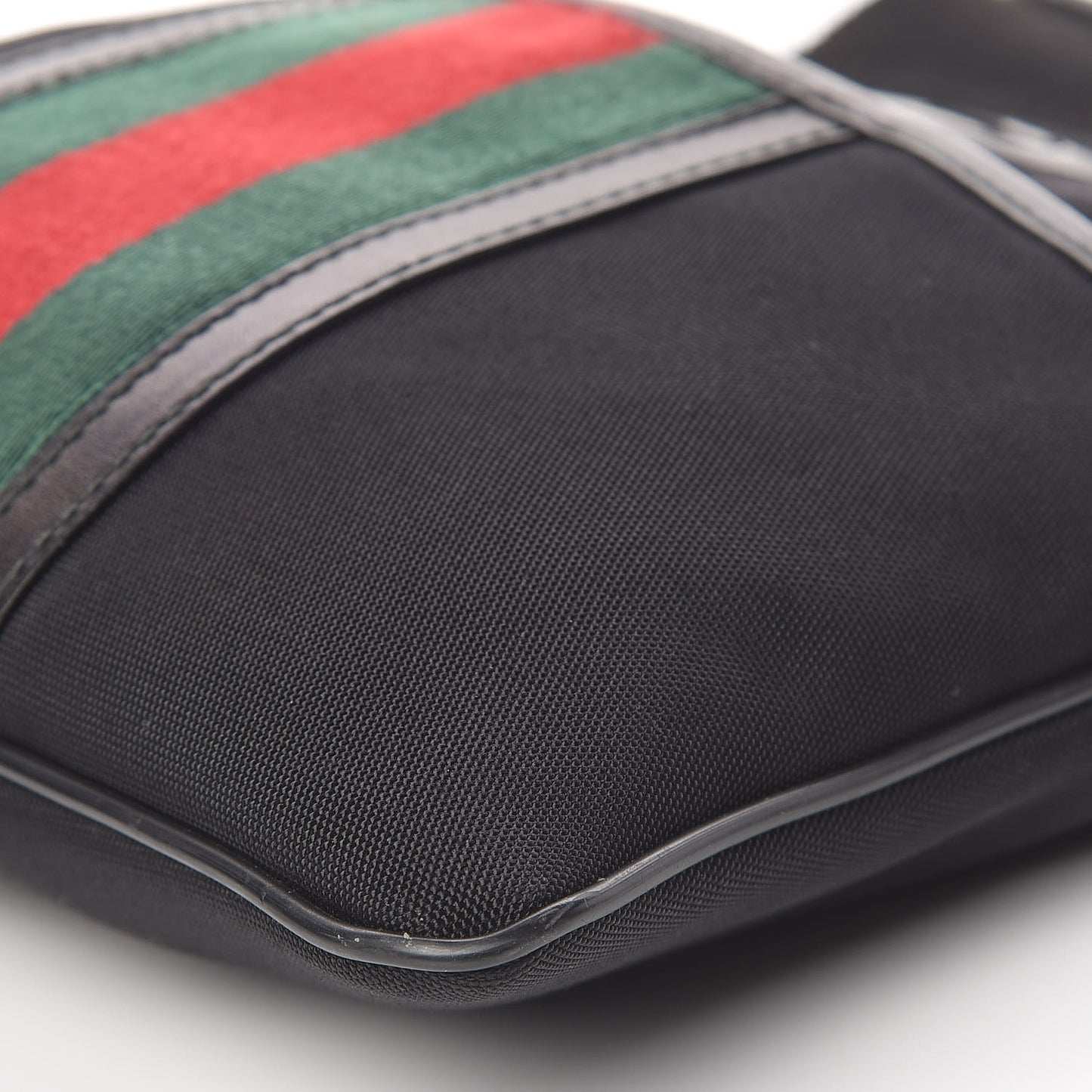 Nylon Web Interlocking G Messenger Bag Black