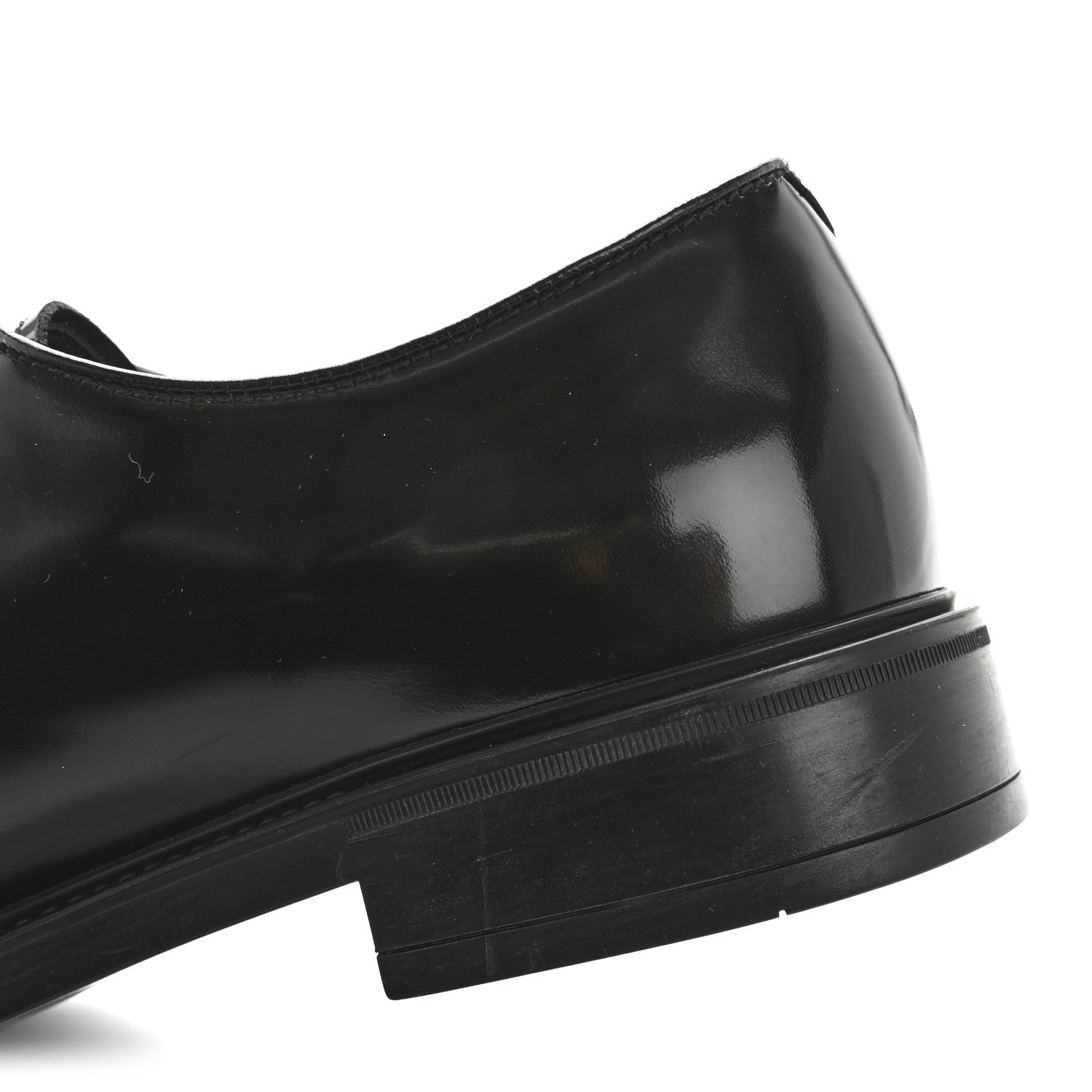 Prada Spazzolato Lace Up 50mm Men's Loafers 8 Black 10 of 10