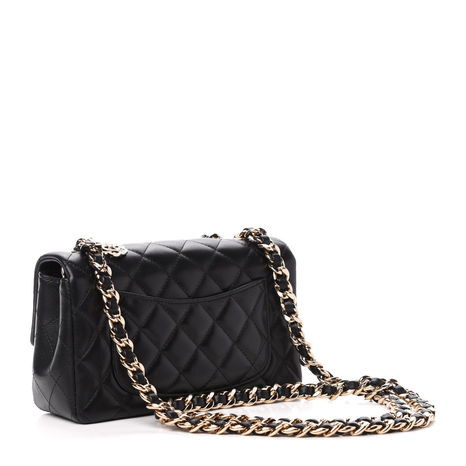 Chanel Lambskin Quilted Mini Coco Charms Rectangular Flap Black 3 of 10