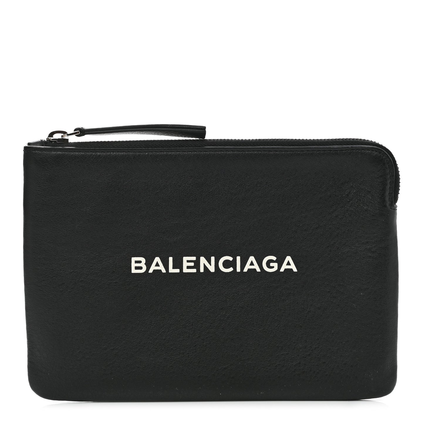 Calfskin Logo Medium Everyday Pouch Black