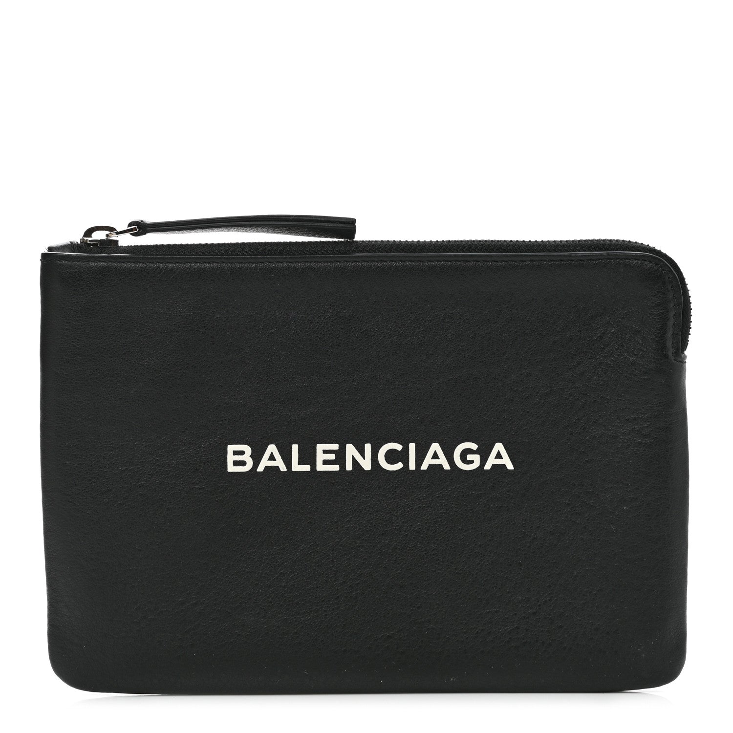 Balenciaga Calfskin Logo Medium Everyday Pouch Black 1 of 8