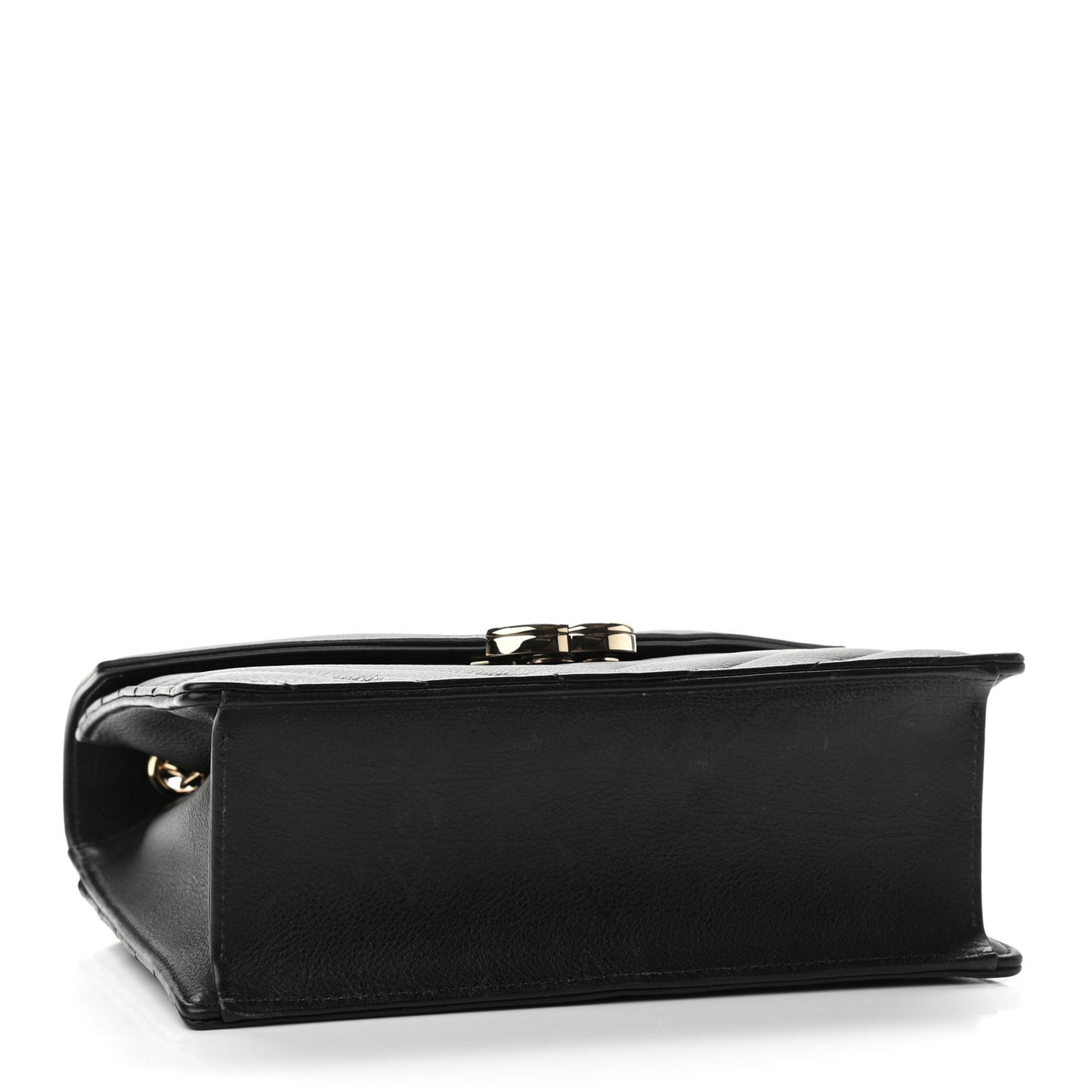 Calfskin Quilted Chevron Small Single Flap Black