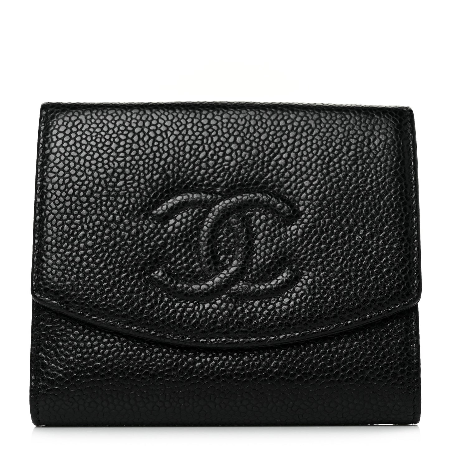 Caviar Timeless CC Compact French Wallet Black