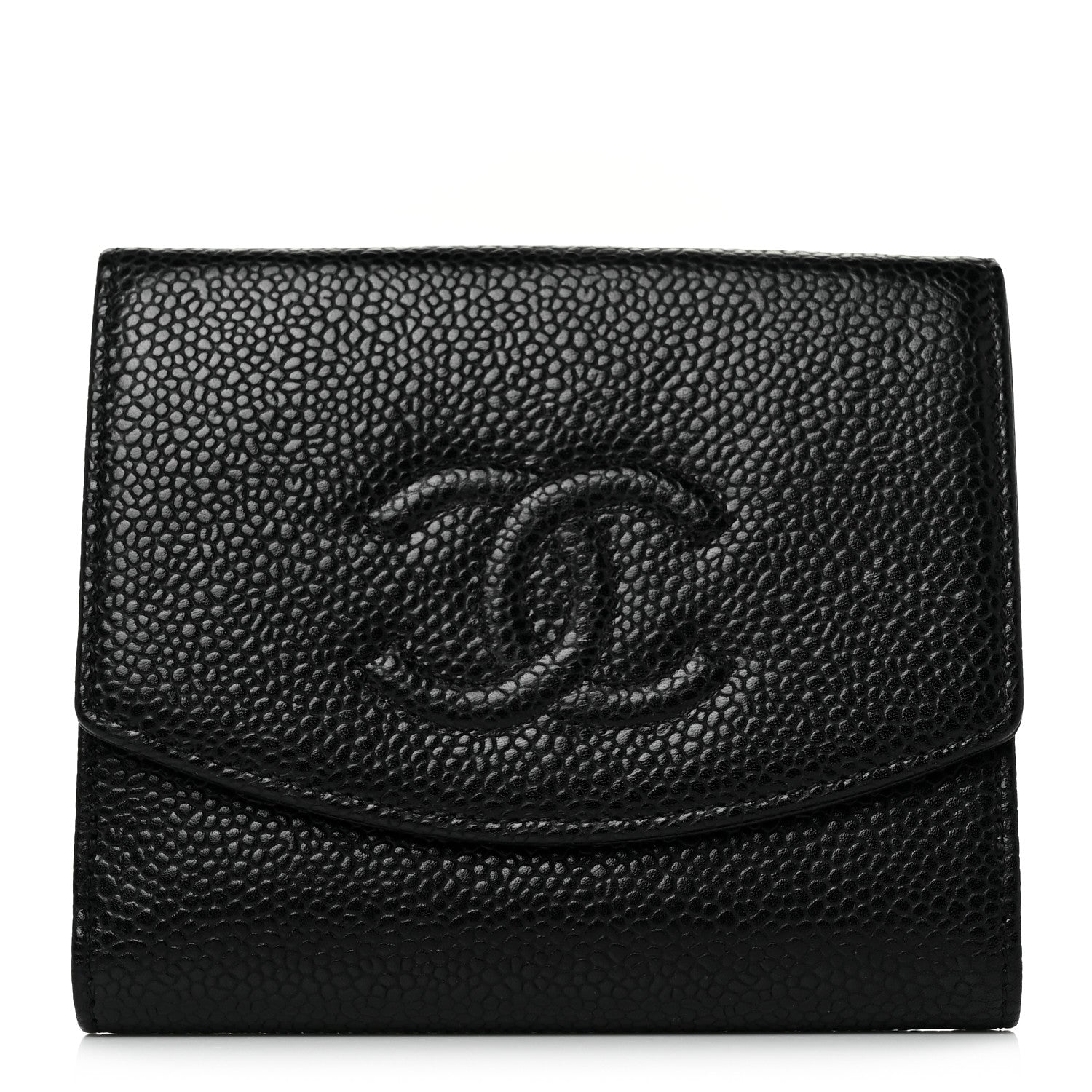 Chanel Caviar Timeless CC Compact French Wallet Black 1 of 10
