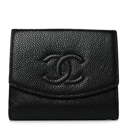 Chanel Caviar Timeless CC Compact French Wallet Black 1 of 10