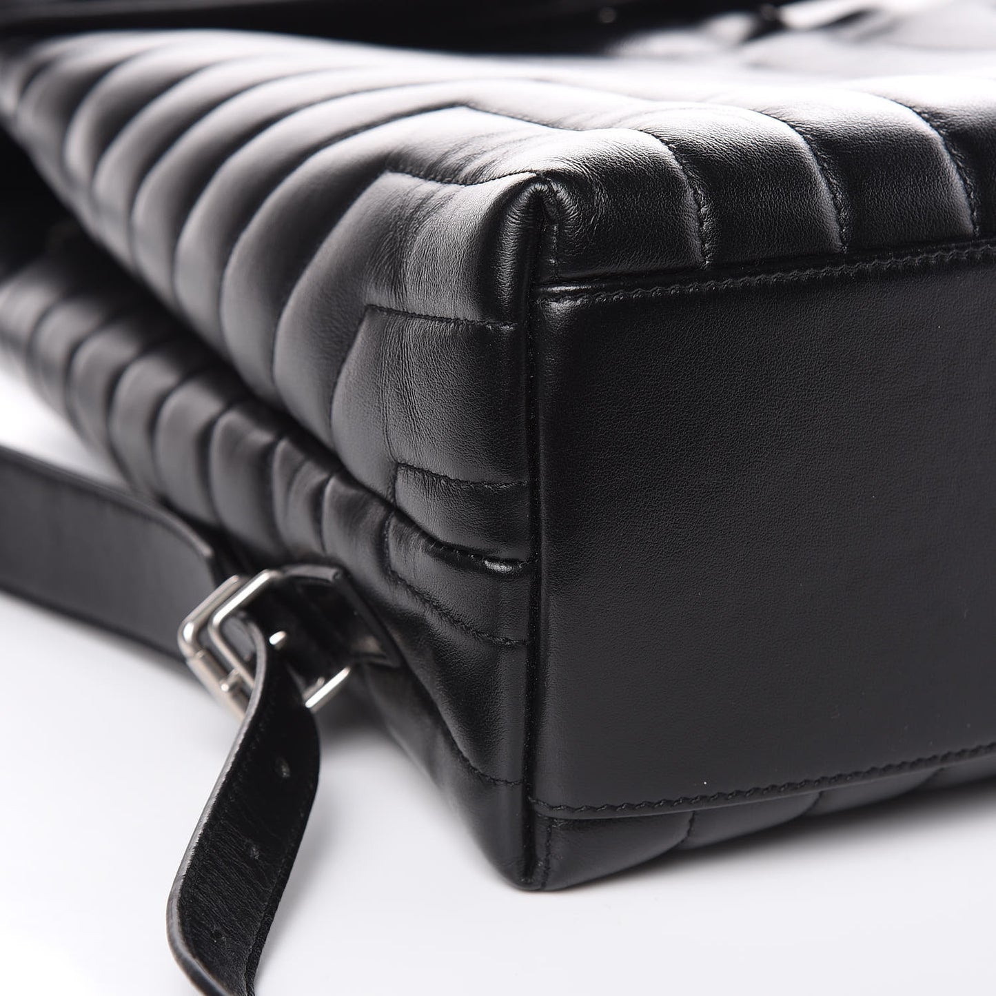 Calfskin Y Quilted Monogram Medium Loulou Backpack Black