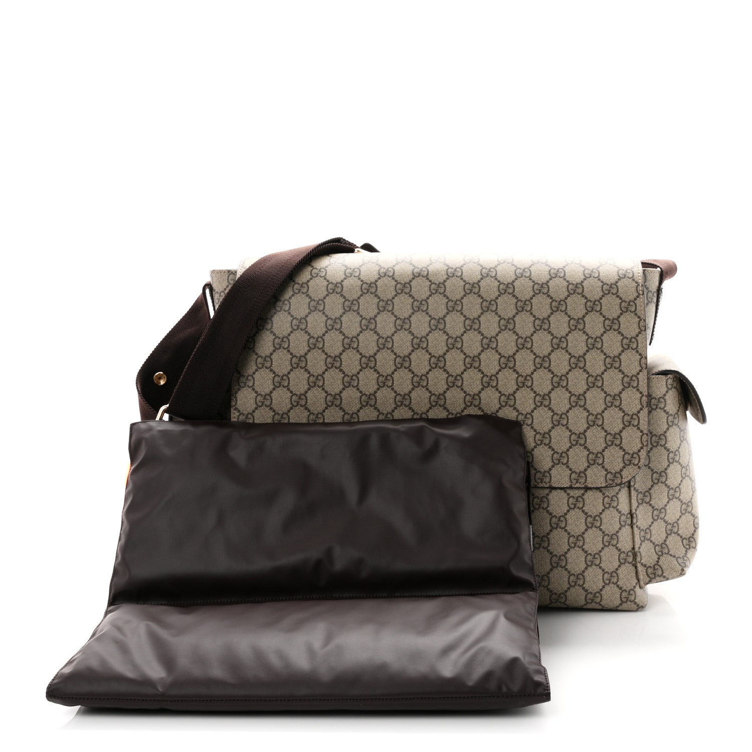 Gucci GG Plus Monogram Messenger Diaper Bag Dark Brown 3 of 11