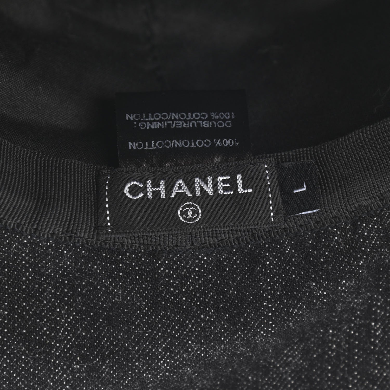 Chanel Denim Logo Bucket Hat L Black 8 of 11
