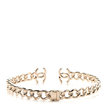 Chanel Metal CC Chain Link Choker Necklace M Gold 3 of 5