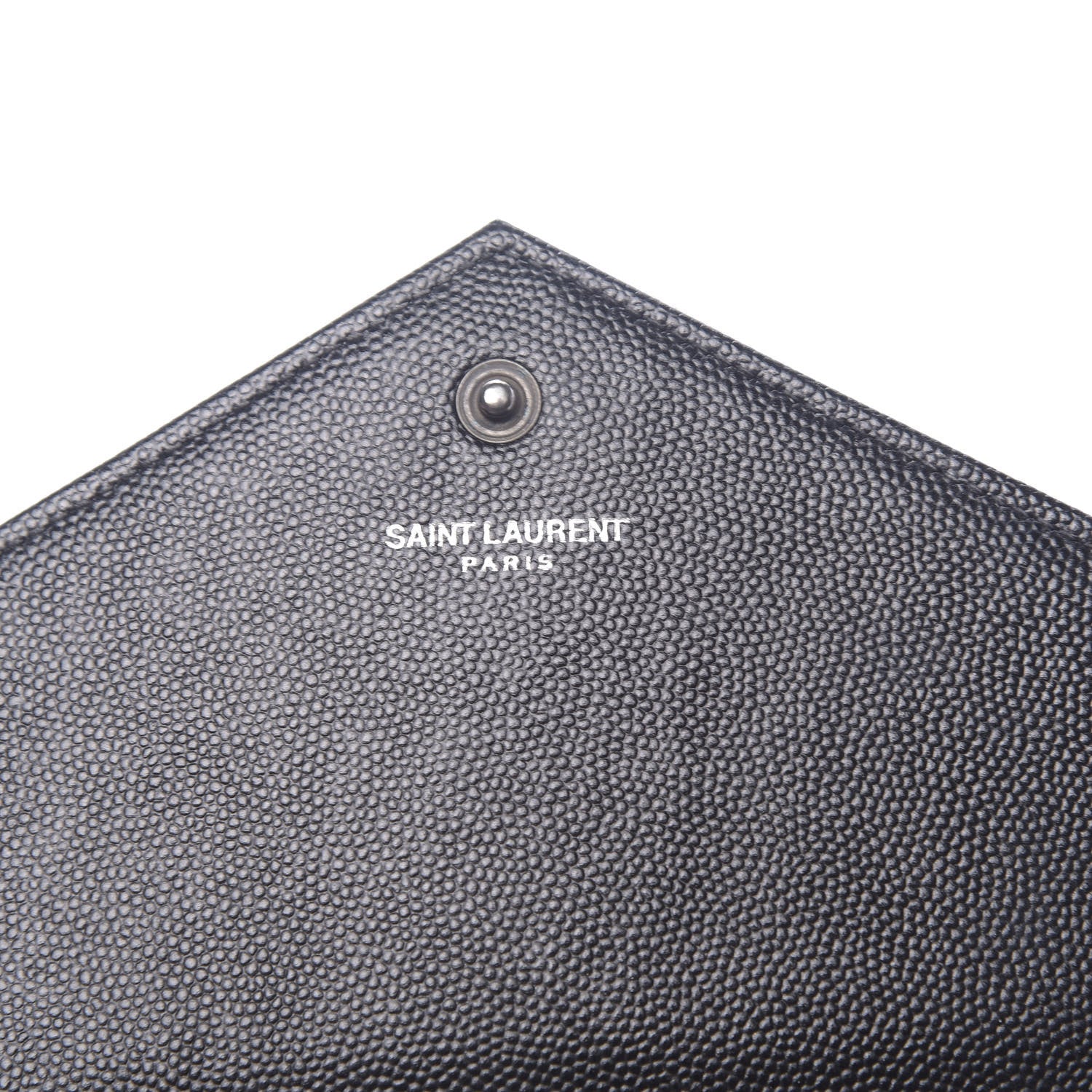 Saint Laurent Grain De Poudre Matelasse Chevron Monogram Chain Wallet Black 7 of 10