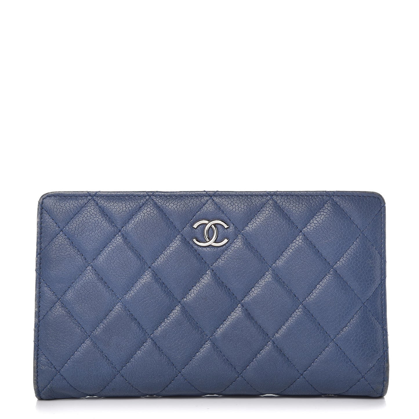 Caviar Quilted Yen Wallet Blue