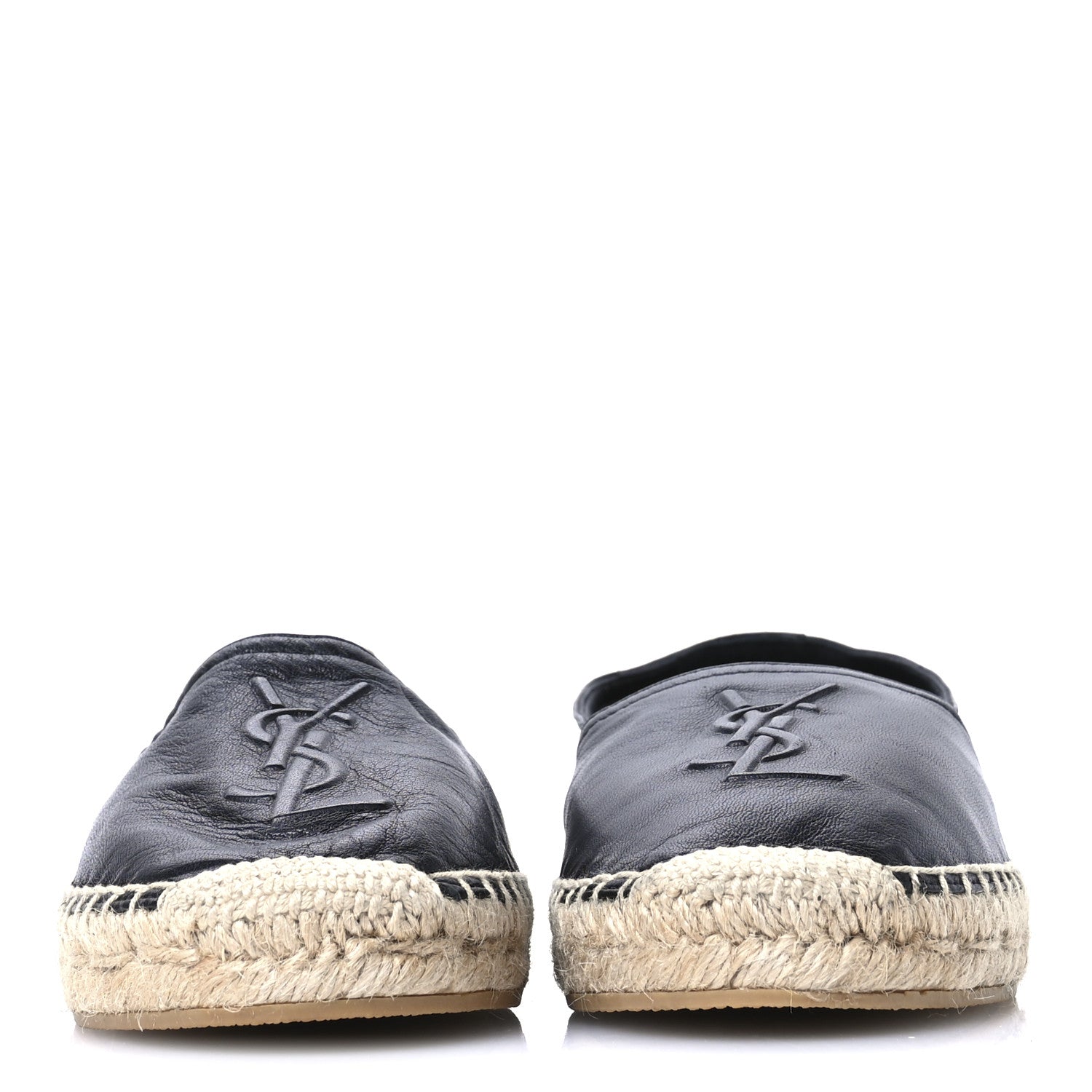 Saint Laurent Lambskin Monogram Espadrilles 36.5 Black 3 of 8