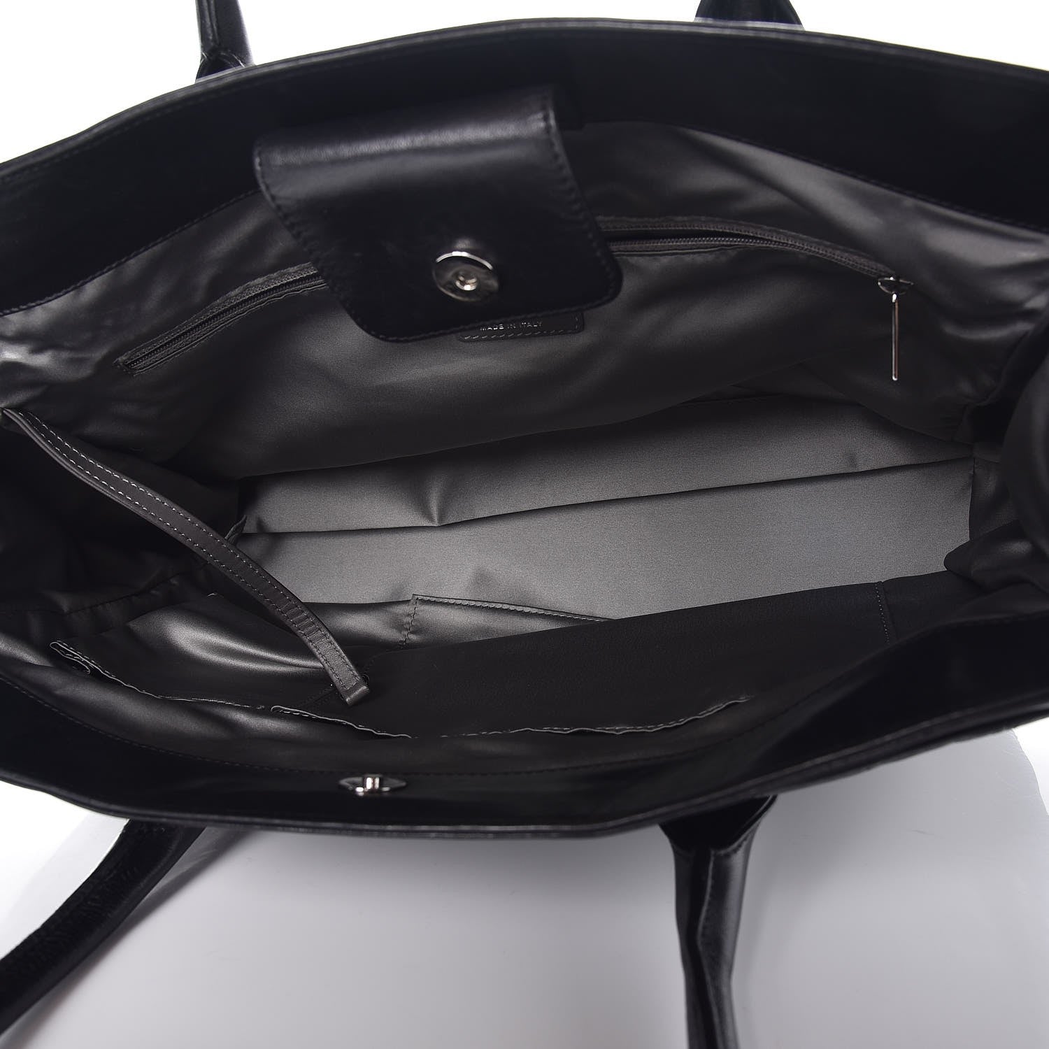 Chanel Lambskin Square Stitched Lax Shopping Tote Black 5 of 8