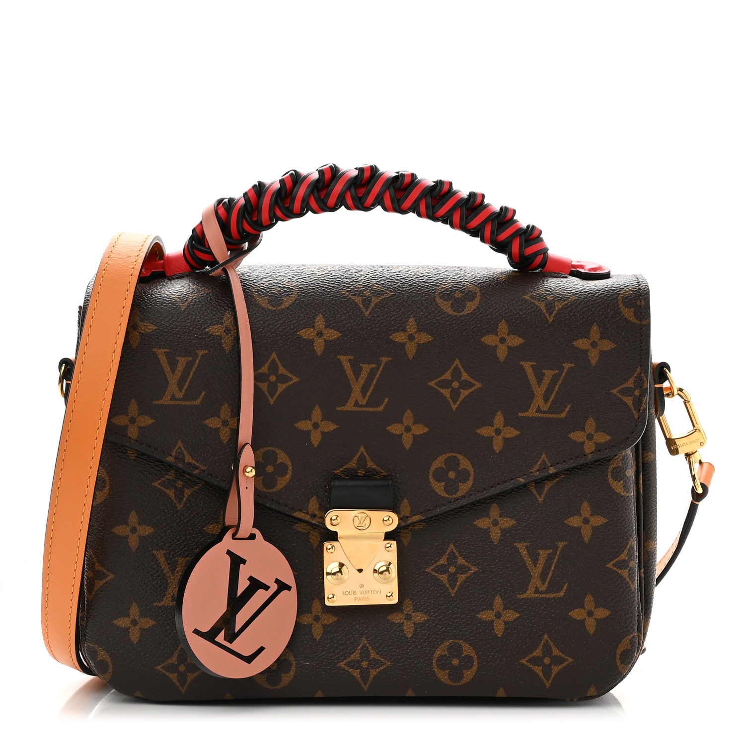 Louis Vuitton Monogram Braided Pochette Metis Coquelicot 1 of 8