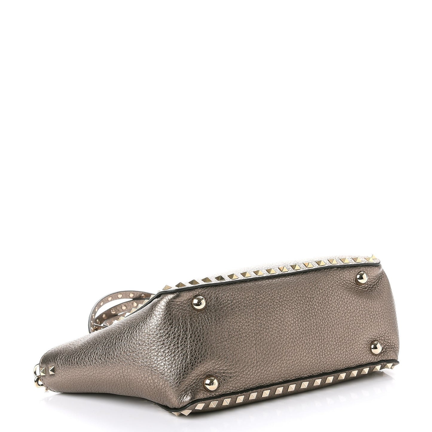 Metallic Alce Printed Calfskin Small Rockstud Tote Sasso