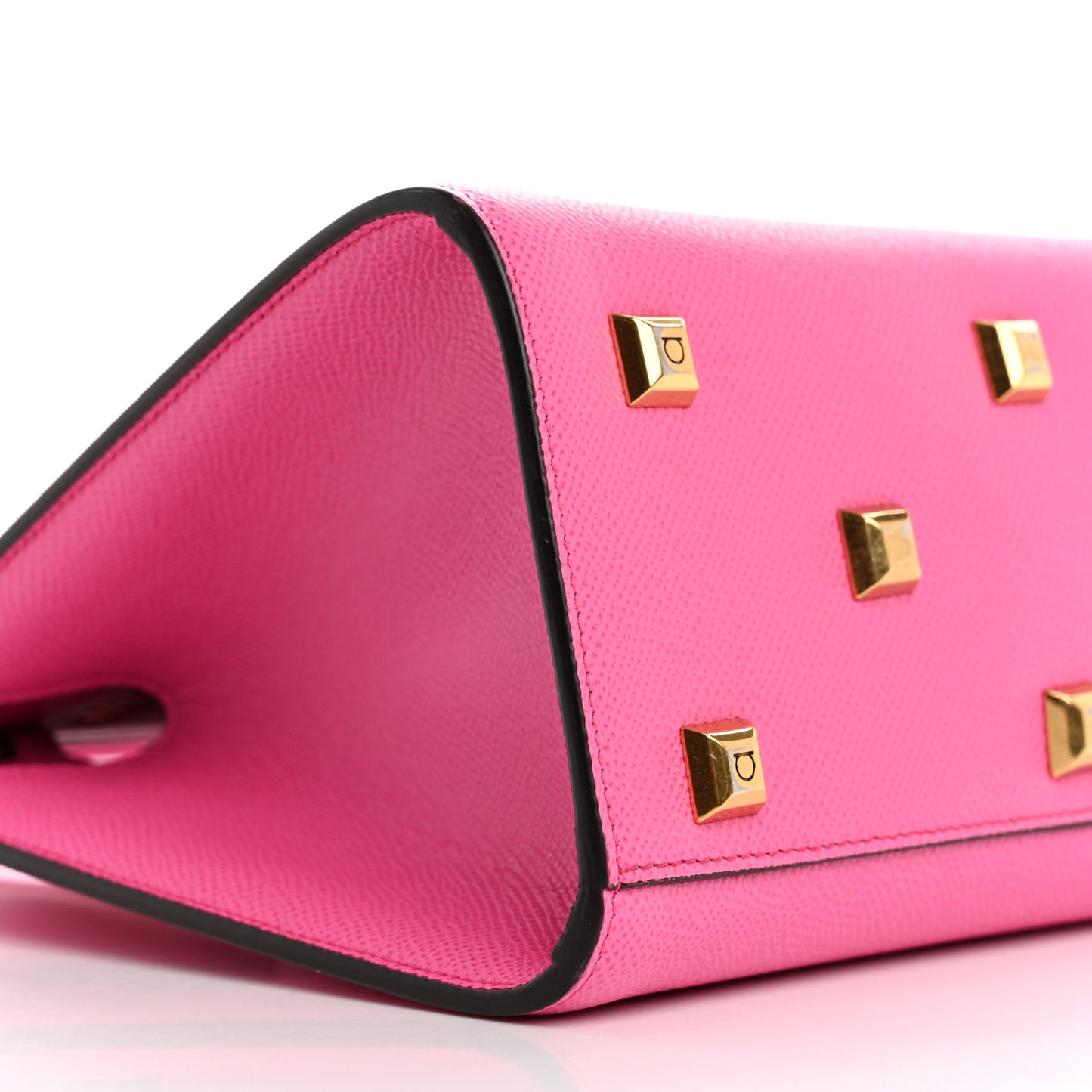 Hammered Calfskin Small The Studio Box Bag Hot Pink