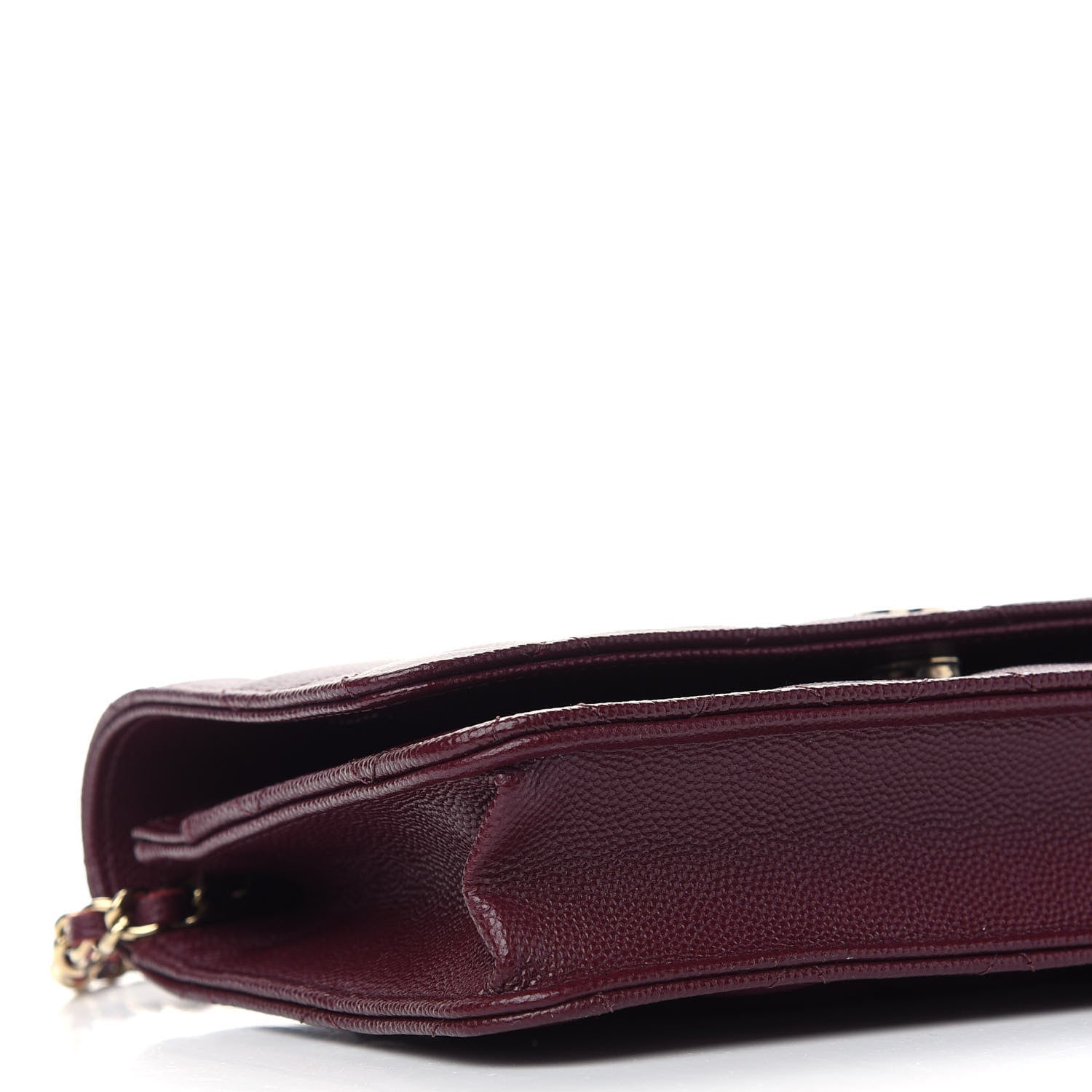 Chanel Caviar Quilted Wallet on Chain WOC Burgundy 9 of 10