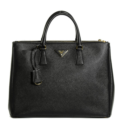 Prada Saffiano Lux Large Double Zip Tote Nero Black 1 of 10
