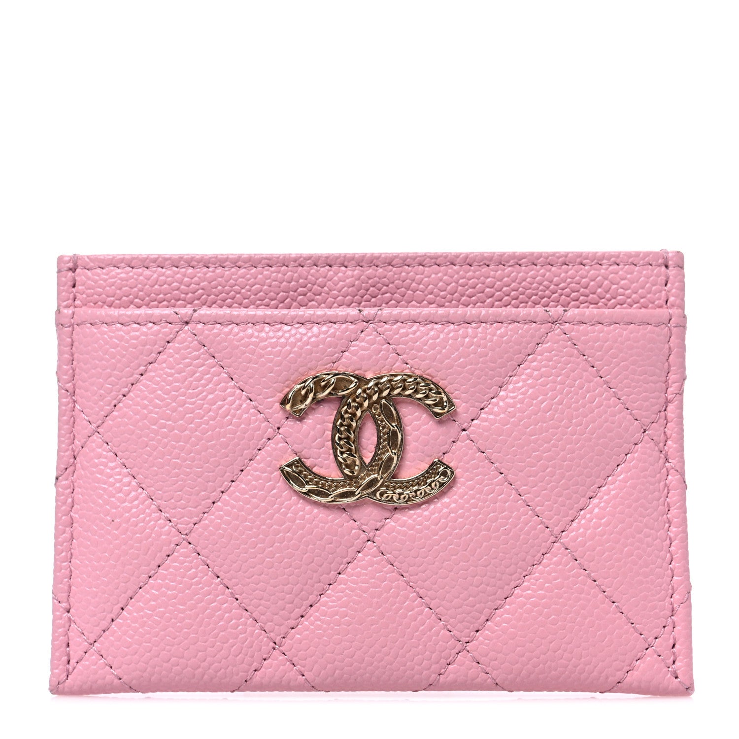 Chanel Caviar Quilted Multi Chain CC Card Holder Pink 1 of 9
