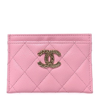 Chanel Caviar Quilted Multi Chain CC Card Holder Pink 1 of 9