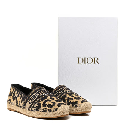Christian Dior Cotton Embroidered Leopard Print Granville Espadrille 39 Natural 13 of 13