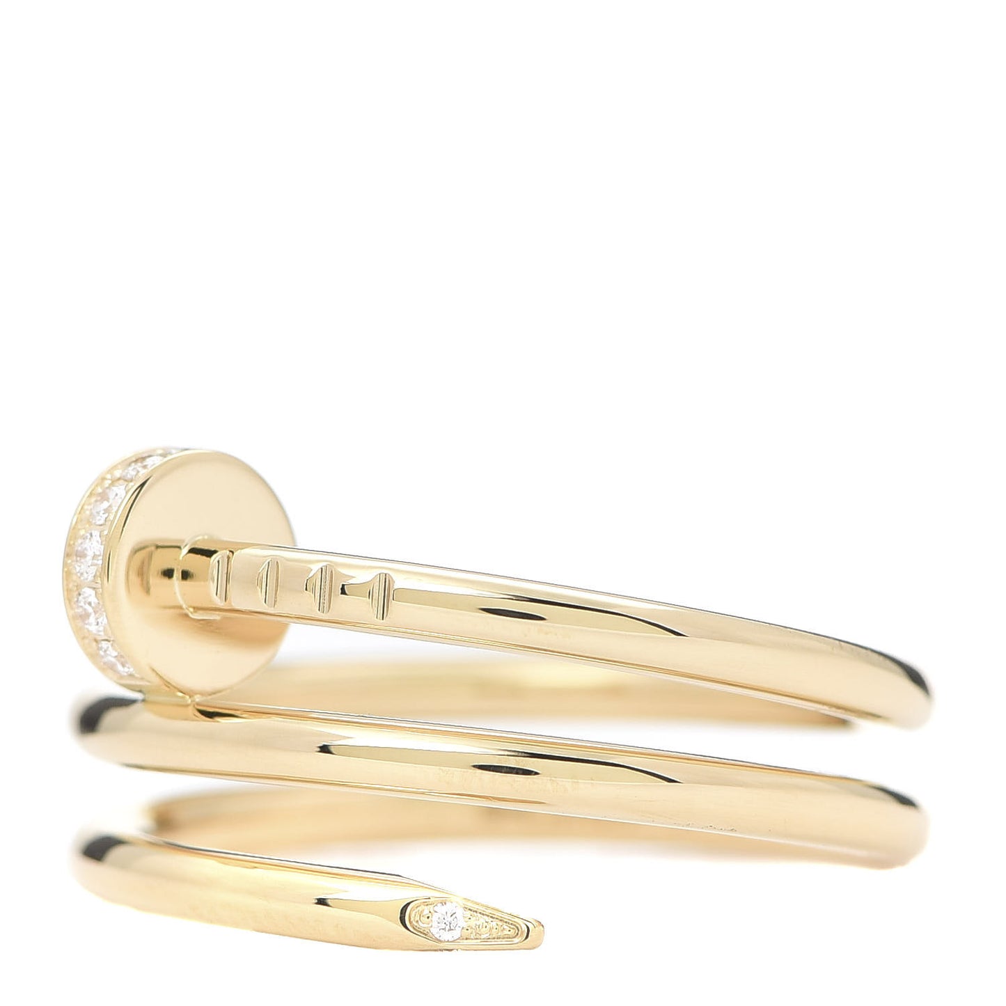 18K Yellow Gold Diamond Double Juste Un Clou Ring 54 6.75
