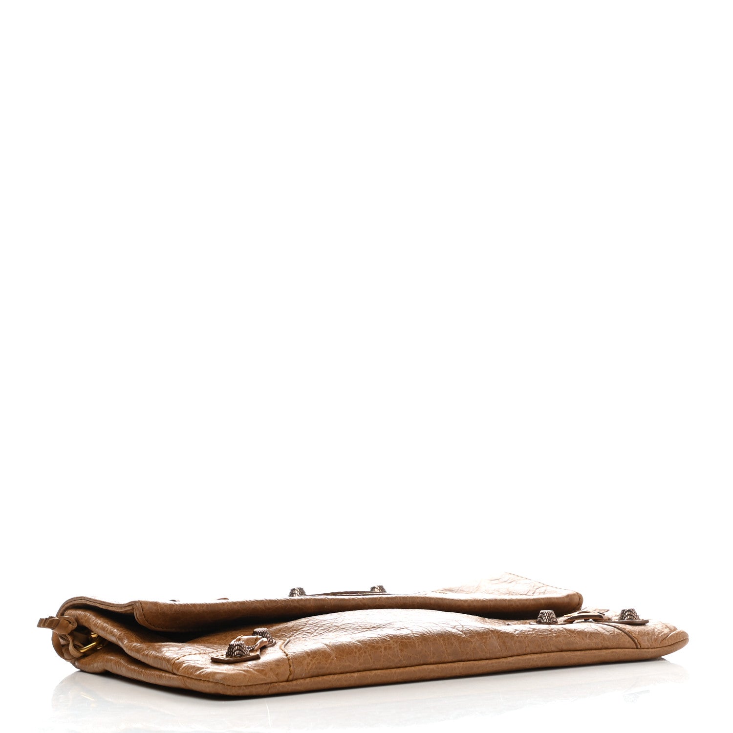 Balenciaga Agneau Giant 12 Gold Hardware Envelope Strap Clutch Cumin 5 of 9