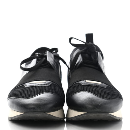 Balenciaga Mesh Calfskin Neoprene Suede Womens Race Runner Sneakers 40 Black 2 of 21