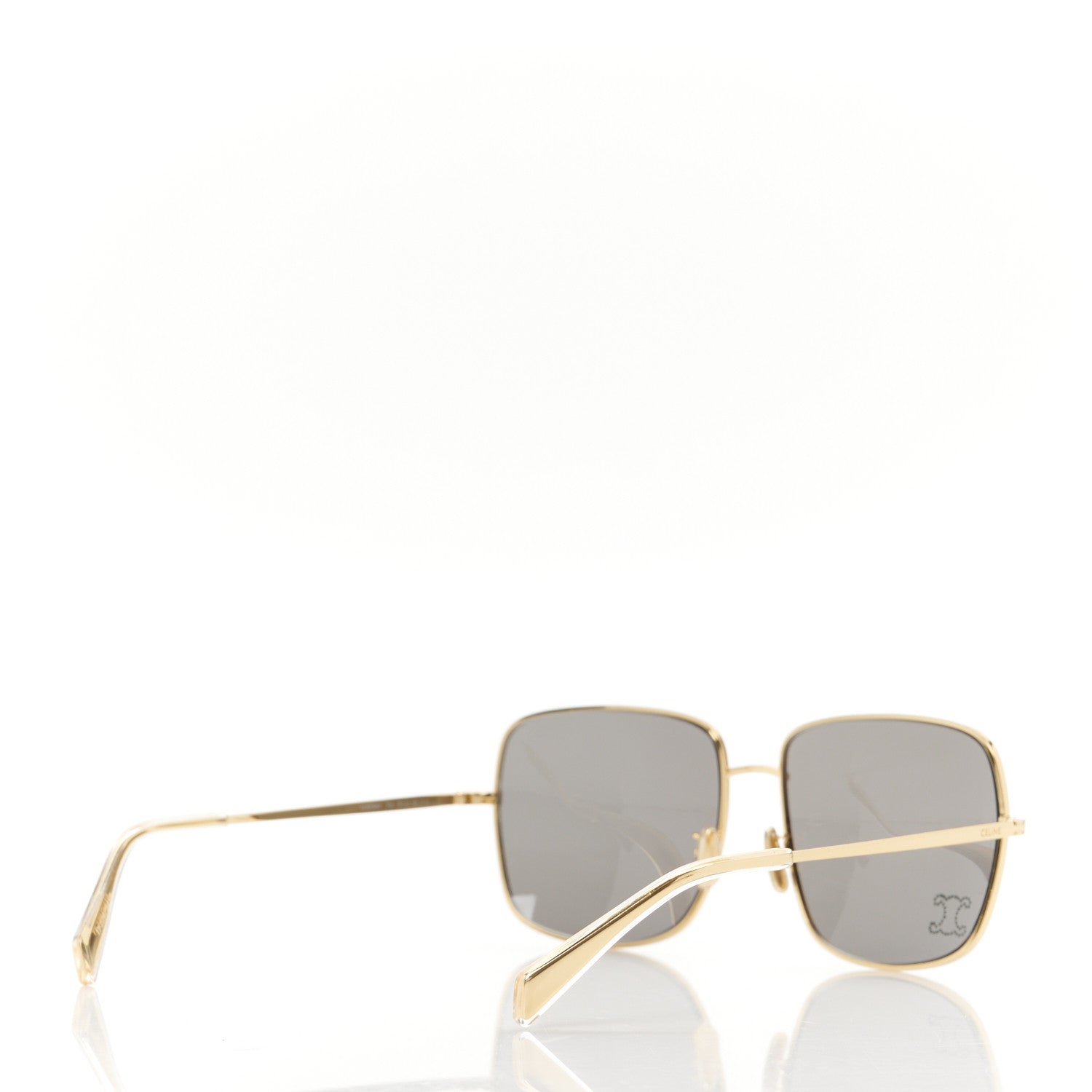 Celine Metal Rhinestone Triomphe Sunglasses Gold Smoke 4 of 9