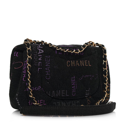 Chanel Denim Quilted Denim Mood Mini Rectangular Flap Black Multicolor 2 of 13