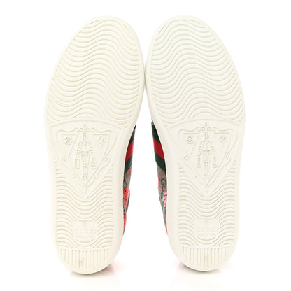Gucci GG Supreme Monogram Strawberry Web Womens Ace Sneakers 35 Beige Multicolor Red Green 5 of 8
