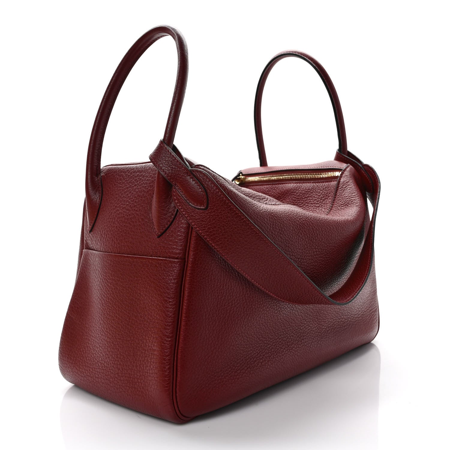 Hermes Taurillon Clemence Lindy 34 Rouge H 2 of 9