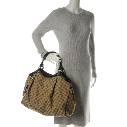 Gucci Monogram Large Sukey Tote Beige Ebony Black 2 of 7