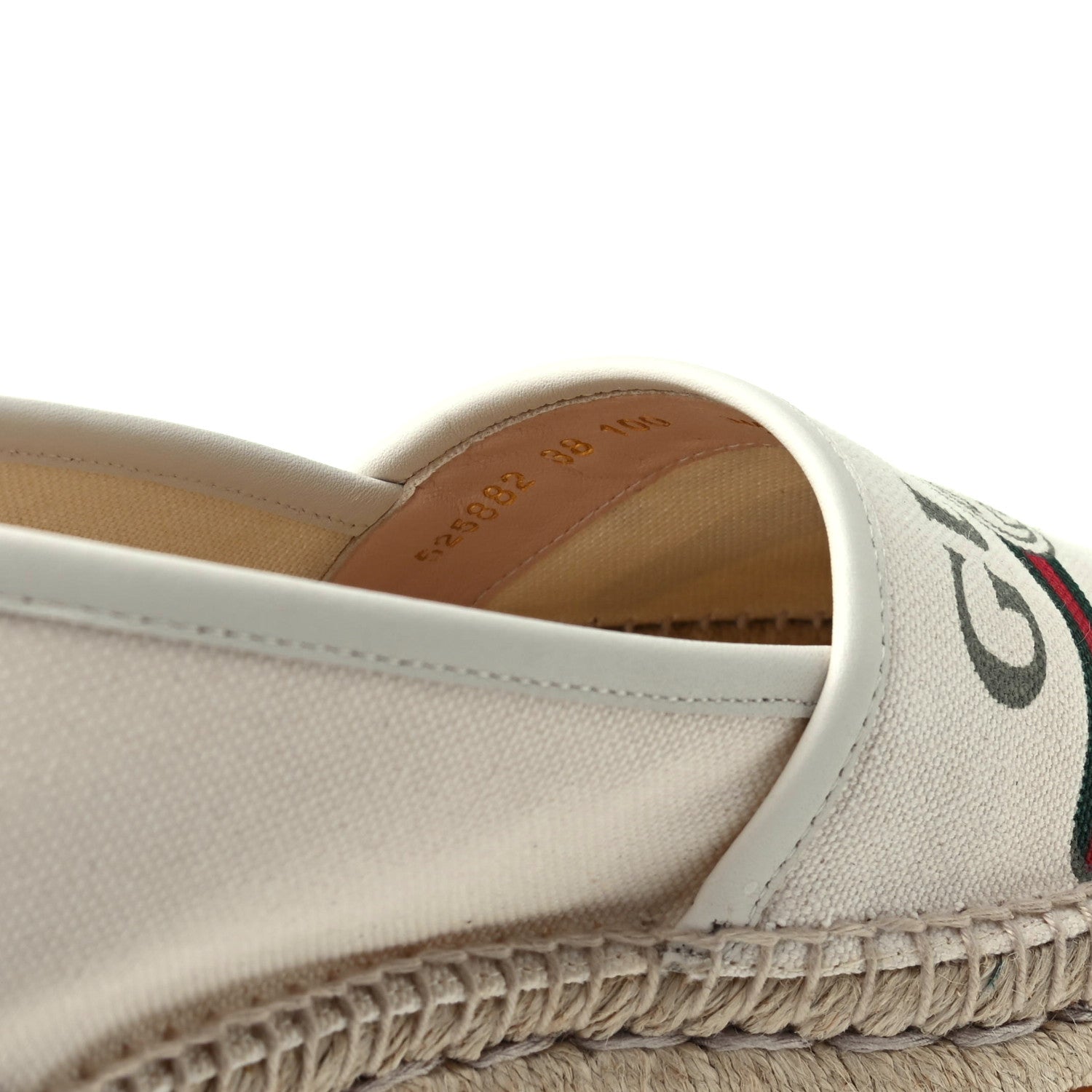Gucci Canvas Logo Espadrilles 38 Greggio White 11 of 12