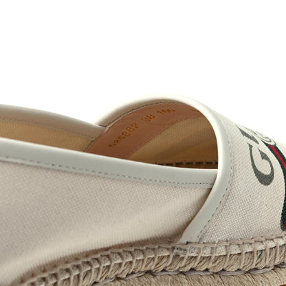 Gucci Canvas Logo Espadrilles 38 Greggio White 11 of 12