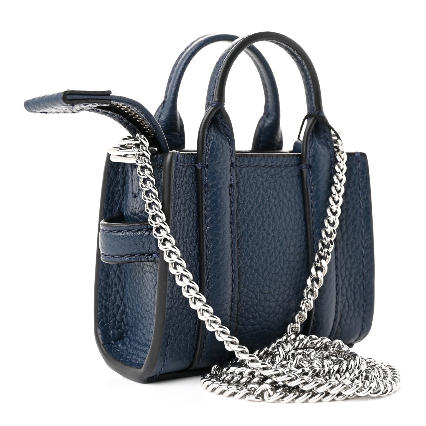 Grained Calfskin Nano The Tote Bag Crossbody Blue Sea