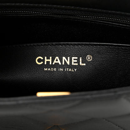 Chanel Lambskin Enamel Pearl Quilted Mini Charm Me Square Flap Black 6 of 11