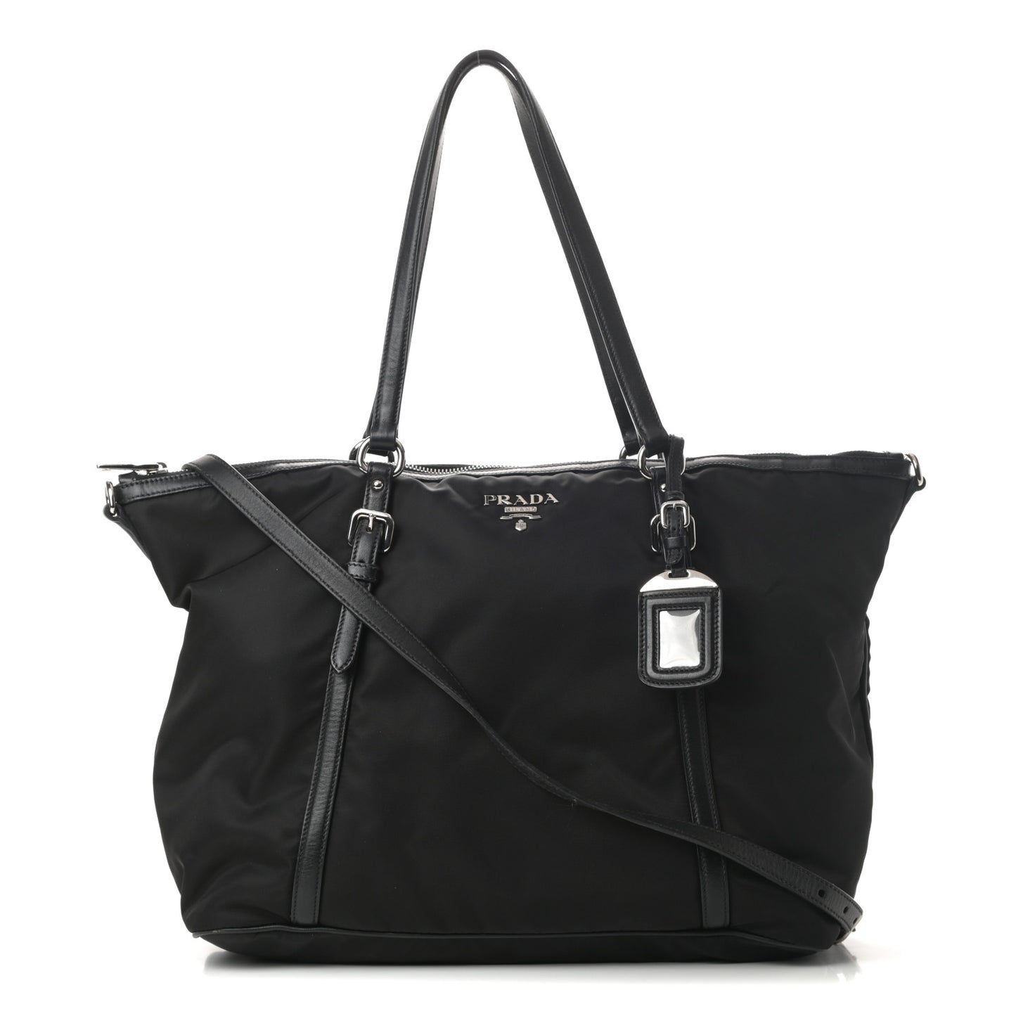 Tessuto Nylon Soft Calf Tote Black