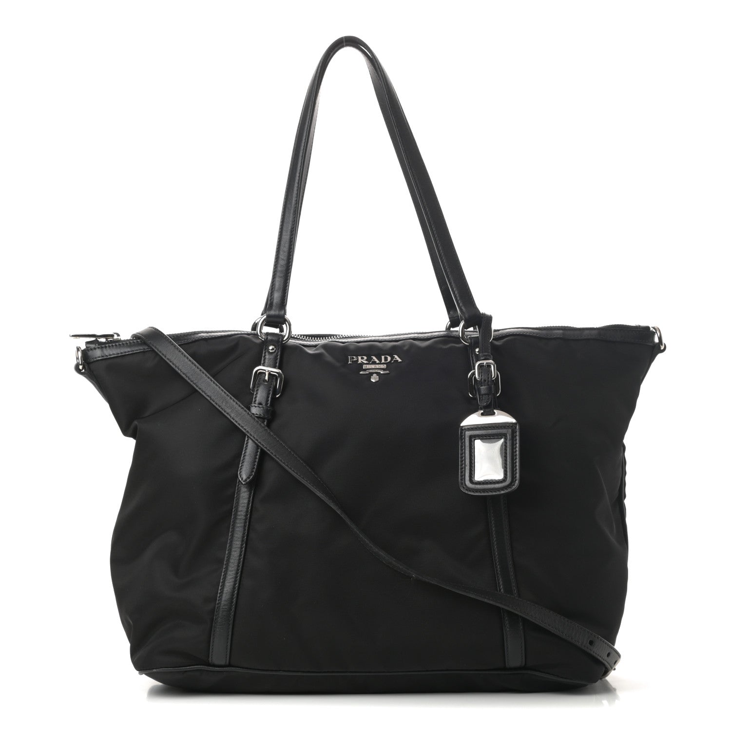 Prada Tessuto Nylon Soft Calf Tote Black 1 of 13