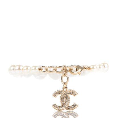 Chanel Baguette Crystal Pearl CC Bracelet Gold 1 of 4