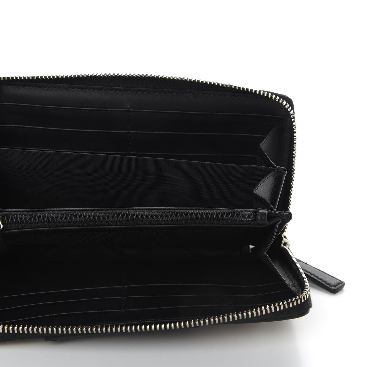 GG Supreme Monogram Selleria Calfskin Zip Around Wallet Beige Ebony Black