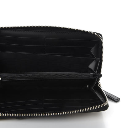 Gucci GG Supreme Monogram Selleria Calfskin Zip Around Wallet Beige Ebony Black 5 of 9