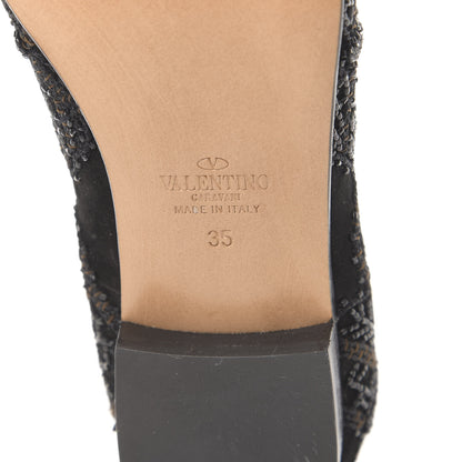 Valentino Garavani Suede Beaded Butterfly Flats 35 Black 6 of 9
