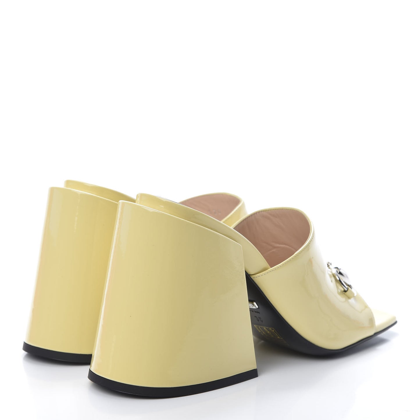 Patent Lexi Horsebit High-Heel Slide Sandals 38 Burro