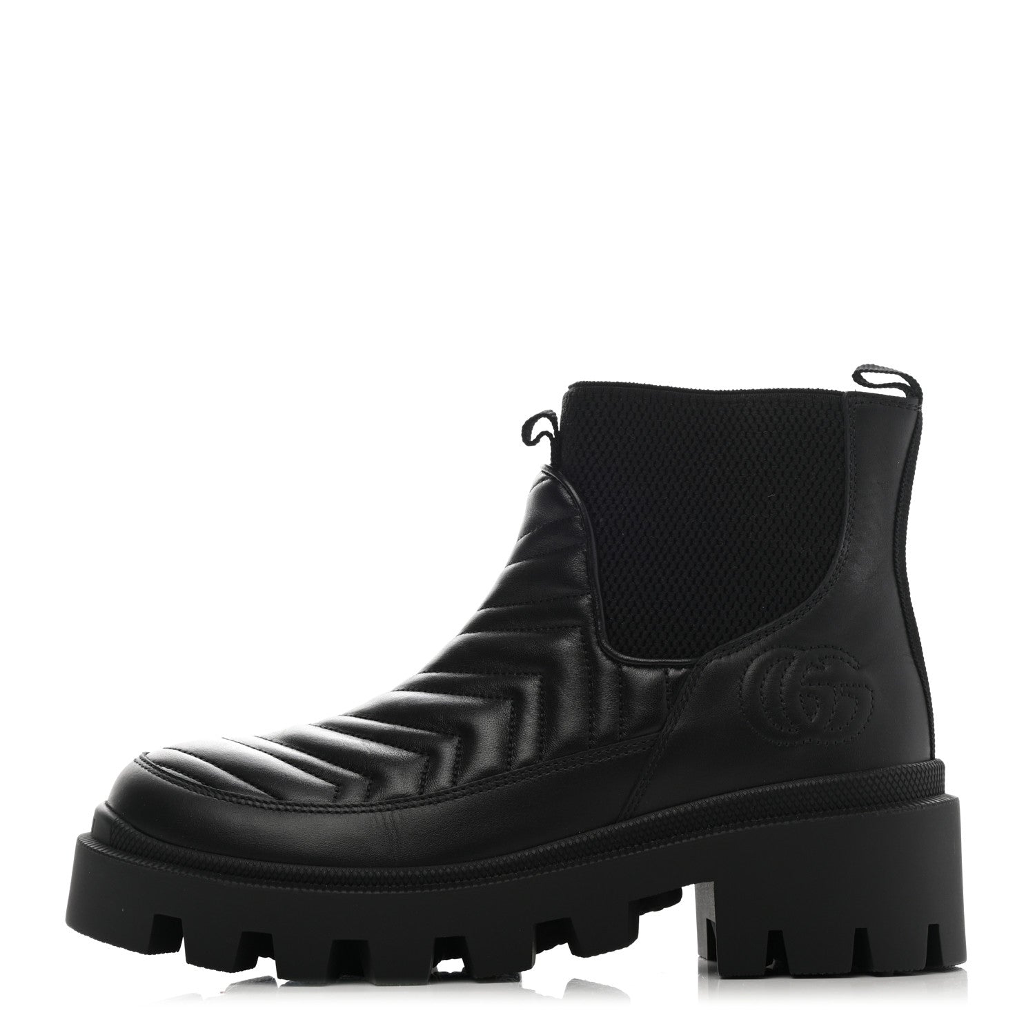 Gucci Calfskin Nappa Matelasse Frances Chelsea Boots 36 Black 1 of 8
