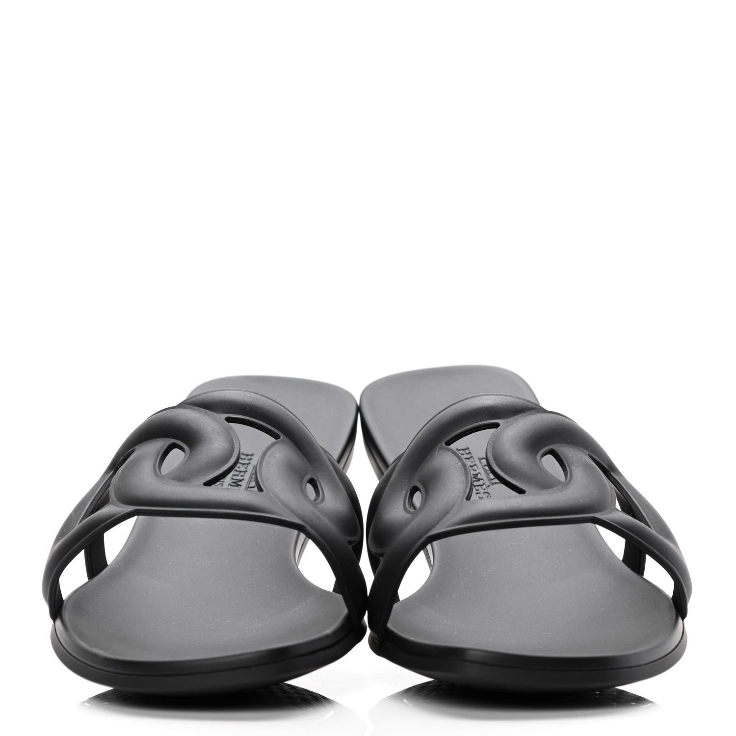 Hermes Rubber Aloha Sandals 40 Black 2 of 10