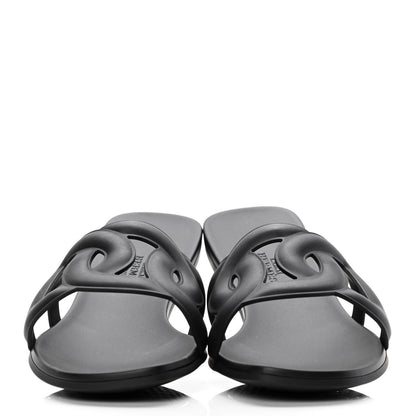 Hermes Rubber Aloha Sandals 40 Black 2 of 10