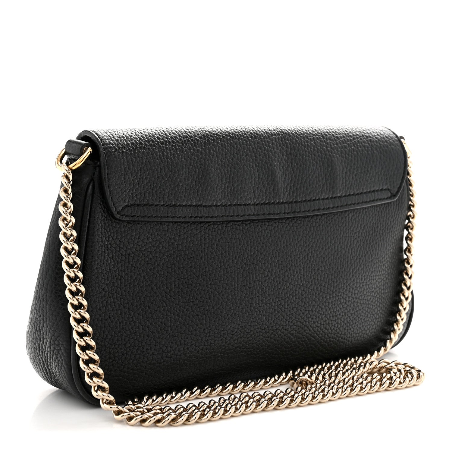 Gucci Pebbled Calfskin Medium Soho Flap Crossbody Black 3 of 13
